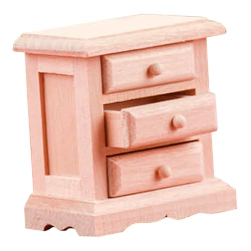 KONTONTY Miniatur Holz Kommode mit Langlebiges Puppenhaus Möbel Zubehör Sichere Glatte Oberfläche Kreatives Design für Puppenhaus Dekoration und Kinderzimmer KONTONTY Miniatur Holz Kommode mit Langlebiges Puppenhaus Möbel Zubehör Sichere Glatte Oberfläche Kreatives Design für Puppenhaus Dekoration und Kinderzimmer von KONTONTY