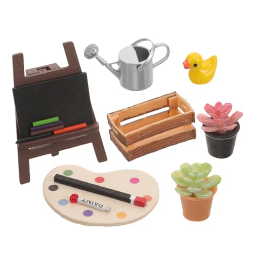 KONTONTY Miniatur-modellbausatz Für Jungen Und Mädchen Puppenhaus-zubehör Miniatur-zeichenbrett Topfblumenpalette Spielzeug-Set KONTONTY Miniatur-modellbausatz Für Jungen Und Mädchen Puppenhaus-zubehör Miniatur-zeichenbrett Topfblumenpalette Spielzeug-Set von KONTONTY