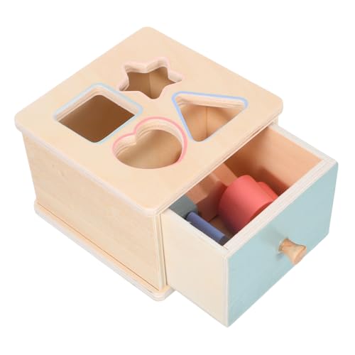 KONTONTY Montessori Farb Formen sortierbox aus Holz Pädagogisches Lernspielzeug für Junge Mädchen und Kleinkinder Sicheres Langlebiges Babyspielzeug zur Kognitiver Fähigkeiten von KONTONTY