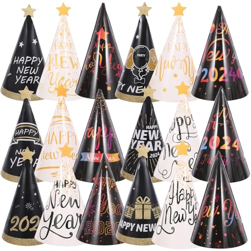 KONTONTY Neujahrsdekorationen 2024 18 Stück Bunte Partyhüte Aus Papier Spaß Für Silvesterfeiern KONTONTY Neujahrsdekorationen 2024 18 Stück Bunte Partyhüte Aus Papier Spaß Für Silvesterfeiern von KONTONTY