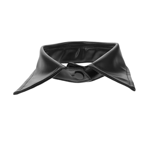 KONTONTY PU Kunstleder Fake Collar für Damen Abnehmbar Vielseitiger Einsatz als Blusenkragen Ersatz für Hemden Pullover Kleider Modisches Accessoire für Stilvolle Outfits von KONTONTY