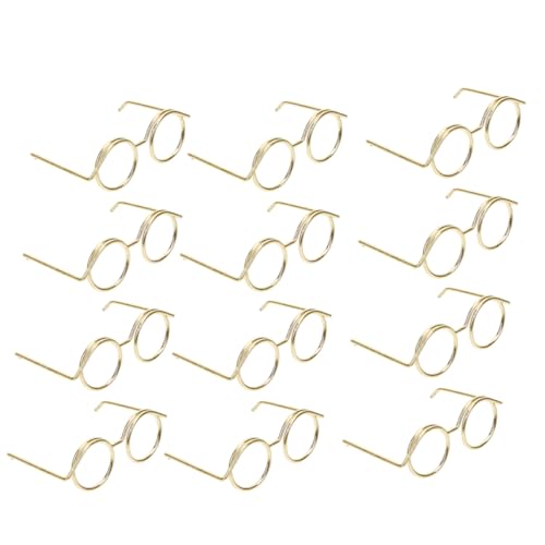 KONTONTY Puppenbrillen Mini-brillenrahmen Puppen-anziehbrillen Aus Metall Bezaubernde Mini-Brillen Für Puppenzubehör von KONTONTY
