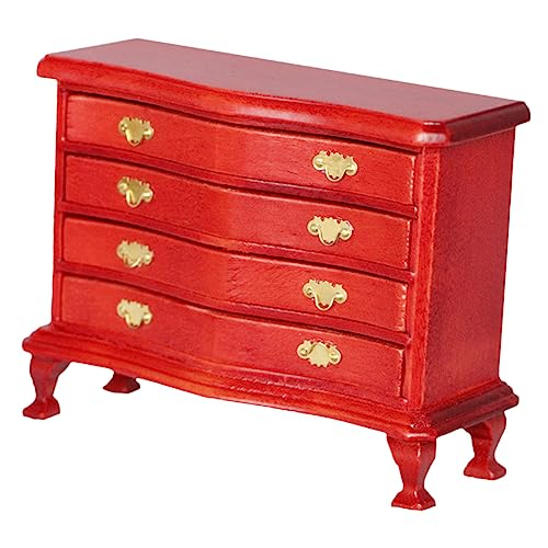 KONTONTY Puppenhaus Schrank Holzoptik Rotes Holz Fächer Schlafzimmer Kommode für DIY Puppenhaus Dekoration KONTONTY Puppenhaus Schrank Holzoptik Rotes Holz Fächer Schlafzimmer Kommode für DIY Puppenhaus Dekoration von KONTONTY