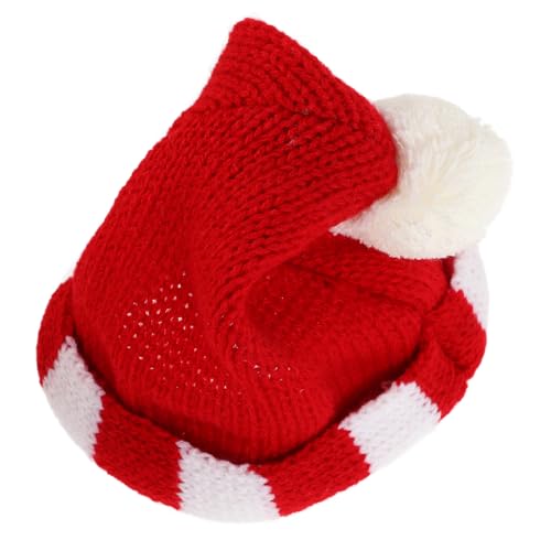 KONTONTY Puppenmütze Miniatur-puppenhüte Puppenhut Mini-strickmütze Minihüte Zum Basteln Mini -hüte Für Puppen Mini-hüte Winzige Kitting-hüte Rot Garn von KONTONTY