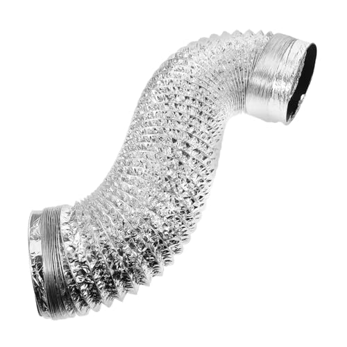 KONTONTY Rauchabgasrohrzubehör Verlängerung Schläuche Erweiterbar entlüften Schlauch Herd Rauchabzug für Ofen Metallkamin für zu Hause Rauch flexibel Aluminiumfolie Silver von KONTONTY