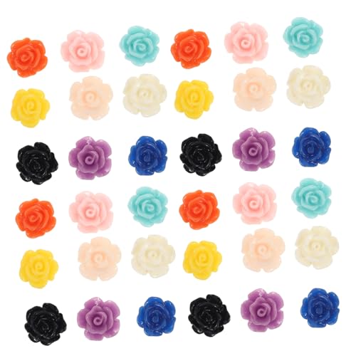 KONTONTY Resin Rosenblumen Anhänger mit Loch Bunte DIY Schmuckzubehör Leichte Perlen für Ohrringe Armbänder Halsketten Bastelmaterial für Schmuckgestaltung KONTONTY Resin Rosenblumen Anhänger mit Loch Bunte DIY Schmuckzubehör Leichte Perlen für Ohrringe Armbänder Halsketten Bastelmaterial für Schmuckgestaltung von KONTONTY