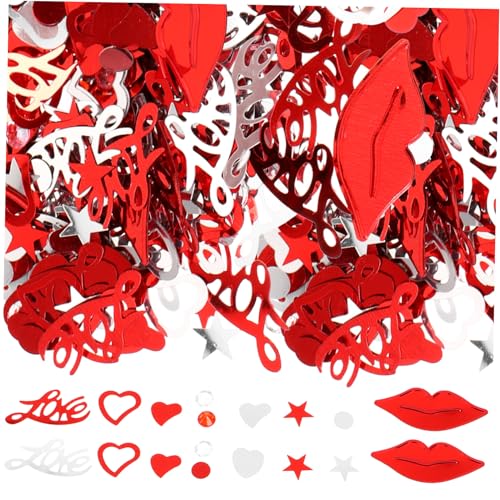 KONTONTY Romantisches Valentinstag Konfetti Rote Lippen Love Sterne Mix PVC Hochzeitsdeko Jahrestag Geburtstag Party Streudeko Kreative Form Festival Konfetti KONTONTY Romantisches Valentinstag Konfetti Rote Lippen Love Sterne Mix PVC Hochzeitsdeko Jahrestag Geburtstag Party Streudeko Kreative Form Festival Konfetti von KONTONTY