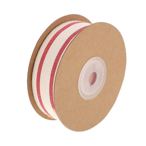 KONTONTY Rotes Baumwollband Breit Doppelseitig Gewebt Strapazierfähiges Natürliches Stoffband für Nähen Basteln Geschenkverpackung DIY Handarbeiten Hochzeit Valentinstag Dekoration von KONTONTY