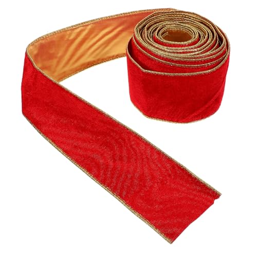 KONTONTY Rotes Samtband Rolle Verschleißfestes Geschenkband zum Verpacken Diy Bastelband für Schleifen Haaraccessoires Vielseitiges Dekoband von KONTONTY