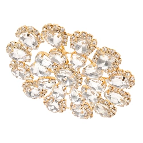 KONTONTY Runder Strass-applikation mit Metallbasis Flacher Blumenrhinestone zum Aufnähen Langlebige Schmuckverzierung für Brautkleider Taschen Schuhe Diy-bekleidung und Accessoires von KONTONTY