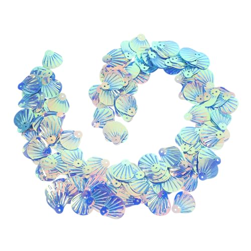 KONTONTY Shell -Pailletten klare Pailletten Flitter Bulk-Pailletten gemischte Bastelpailletten Pailletten Paillette flache Pailletten große Pailletten farbige Pailletten PVC Himmelblau von KONTONTY