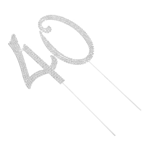 KONTONTY Silberne Cake Topper mit Strass Zahlen Party Deko Geburtstag Jubiläumstorte Kuchenstecker für Geburtstag Shower Vielseitig Stabil KONTONTY Silberne Cake Topper mit Strass Zahlen Party Deko Geburtstag Jubiläumstorte Kuchenstecker für Geburtstag Shower Vielseitig Stabil von KONTONTY