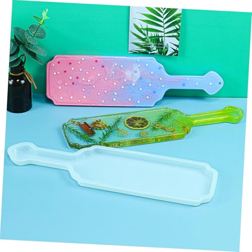 KONTONTY Silikonform Paddle Shaped Tray Gießform Wiederverwendbar Elastisch Einfaches Entformen DIY Epoxidharz Tablettform für Heimdekoration von KONTONTY