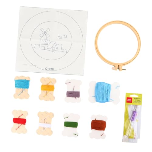 KONTONTY Stanzstickset für Anfänger Nadeln Stickerei Sticktuch Crewel-Sticksets farbig Nähen bastelset basteln für crafts for Stickformfaden Bastelwerkzeug für von KONTONTY