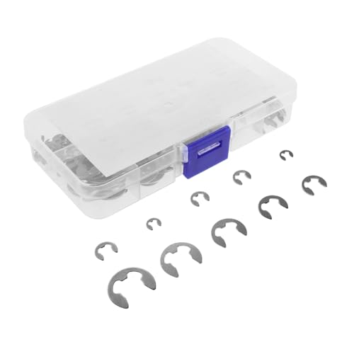 KONTONTY Steckerring -Set Halteclip Clip -Sortiment -Kit Clips-Sortimentsset Halteklammer Sortiment an externen Sicherungsringen Sicherungsring aus Metall Ringe beibehalten Rostfreier Stahl von KONTONTY