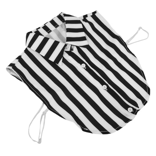 KONTONTY Streifen Fake Collar Damen Abnehmbar Halbbluse Falscher Kragen für Eleganten Look Nahtloser Sitz Büro und Freizeit Vielseitiges Outfit Zubehör von KONTONTY