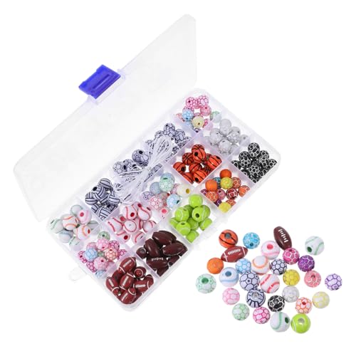 KONTONTY Teiliges Acryl Sportperlen Armbänder und Halsketten Fußball Basketball Rugby DIY Schmuckherstellung Kreative Bastelperlen für Sportliebhaber Bastelzubehör für Anfänger und Gruppen KONTONTY Teiliges Acryl Sportperlen Armbänder und Halsketten Fußball Basketball Rugby DIY Schmuckherstellung Kreative Bastelperlen für Sportliebhaber Bastelzubehör für Anfänger und Gruppen von KONTONTY