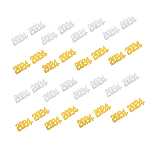KONTONTY Tischdekoration Konfetti Gold und Silber Festliche Tischstreu Deko für Neujahrspartys und Feiern für Scrapbooking und Bastelarbeiten von KONTONTY