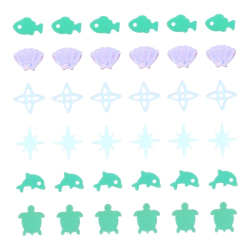 KONTONTY Turtle Delphin Shell Pailletten lose Pailletten Paillettenzubehör Handwerk Pailletten Bulk-Pailletten flache Pailletten dekorative Pailletten PVC von KONTONTY