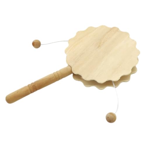 KONTONTY Unvollendete Holz Rasseltrommel DIY Bastelset für Malen und Gestalten Handwerkliches Musikspielzeug Kreativität und Motorik für Gruppenspiele und Bastelprojekte von KONTONTY