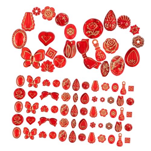 KONTONTY Vintage Rote Transparente Spacer-perlen mit Goldener Beschichtung Gemischt mit Schmetterling Herz Blume Tropfenformen Robuste DIY Schmuckperlen für Halsketten und Armbänder KONTONTY Vintage Rote Transparente Spacer-perlen mit Goldener Beschichtung Gemischt mit Schmetterling Herz Blume Tropfenformen Robuste DIY Schmuckperlen für Halsketten und Armbänder von KONTONTY