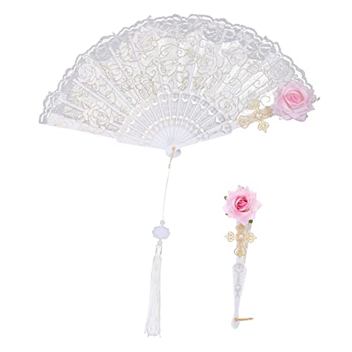 KONTONTY Vintage Spitzenfächer Faltfächer für Tea Party Cosplay Tanz Eleganter Handfächer aus Lace für Hochzeiten Geburtstagsfeiern Fotografie KONTONTY Vintage Spitzenfächer Faltfächer für Tea Party Cosplay Tanz Eleganter Handfächer aus Lace für Hochzeiten Geburtstagsfeiern Fotografie von KONTONTY