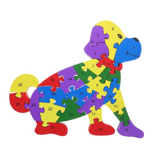 KONTONTY Vorschulisches Lernspielzeug Für Jungen Und Mädchen Holz-Alphabet-Puzzle Zahlen-holzbausatz Für Kleinkinder von KONTONTY
