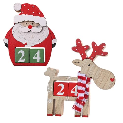 KONTONTY Weihnachtlicher Teilig Holz Adventskalender Nachhaltige Tischdekoration mit Santa und Rentier Langlebiger Dauerhafter Kalender für Weihnachts und Neujahrsfest für und Eventdeko KONTONTY Weihnachtlicher Teilig Holz Adventskalender Nachhaltige Tischdekoration mit Santa und Rentier Langlebiger Dauerhafter Kalender für Weihnachts und Neujahrsfest für und Eventdeko von KONTONTY