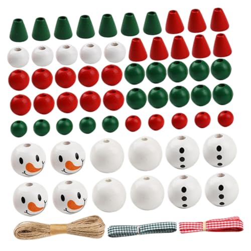 KONTONTY Weihnachtliches Holzperlen Set für Schneemann DIY Bunte Holzperlen zur Dekoration Bastelmaterial für Winterliche Kunstwerke und Festliche Anlässe KONTONTY Weihnachtliches Holzperlen Set für Schneemann DIY Bunte Holzperlen zur Dekoration Bastelmaterial für Winterliche Kunstwerke und Festliche Anlässe von KONTONTY