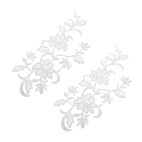 KONTONTY Weiße Blumen Bestickte Applikationen zum Aufbügeln Stickerei Patches für DIY Kleidungsreparatur Verzierungen für Hochzeitskleider Rucksäcke Jeans und Mützen von KONTONTY