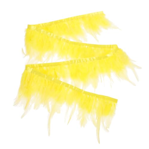 KONTONTY Weißer Federbesatz Mehrfarbiges Fransenband zum Nähen DIY Kleidung Bühnenkostüm Dekoration Vielseitiges Bastelmaterial für Individuelle Kleidungsränder von KONTONTY