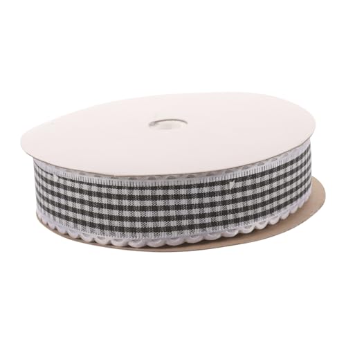 KONTONTY Wellenrand Geschenkband Yards Schwarz Vielseitiges Wickelband für Diy Blumenarrangements und Geschenkverpackungen von KONTONTY