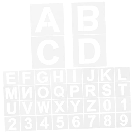 KONTONTY Wiederverwendbare Buchstaben Schablonen Alphabet Schablonen Für Malerei Kunst Und Handwerk Ideale Vorlage Für Sprayfarbe Und Strukturpaste KONTONTY Wiederverwendbare Buchstaben Schablonen Alphabet Schablonen Für Malerei Kunst Und Handwerk Ideale Vorlage Für Sprayfarbe Und Strukturpaste von KONTONTY