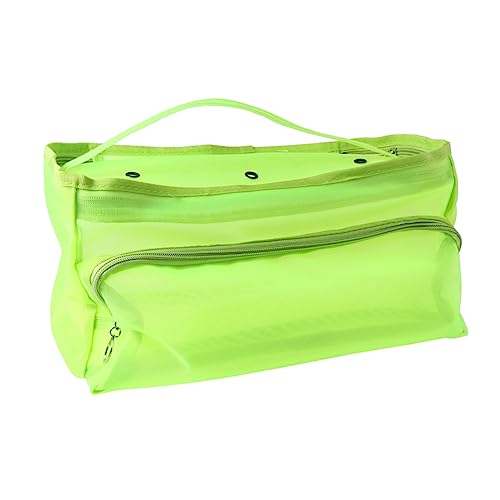 KONTONTY Wollaufbewahrung Netzbeutel mit Belüftungslöchern Tragbare Mesh Tasche für Handarbeitsprojekte und Aufbewahrung Hellgrün von KONTONTY