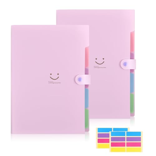 KONVINIT Fächermappe Dokumentenmappe a4 Mappe mit Fächern Document Organizer mit Schnalle Kunststoff Organizer Mappe mit Etiketten,Mappen Ordnersystem,2 Stücke von KONVINIT