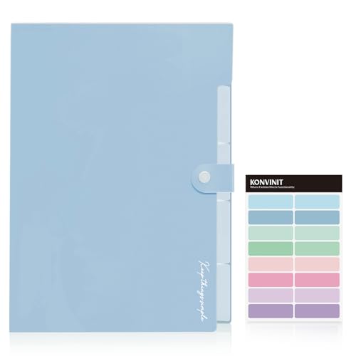 KONVINIT A4 Mappe mit 4 Fächern,Dokumentenmappe Fächermappe Mappen Ordnersystem Document Folder Sammelmappe für Büro Hause Schule Dokumente,blau KONVINIT A4 Mappe mit 4 Fächern,Dokumentenmappe Fächermappe Mappen Ordnersystem Document Folder Sammelmappe für Büro Hause Schule Dokumente,blau von KONVINIT