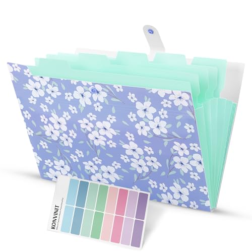 KONVINIT Dokumentenmappe A4,Fächermappe Mappen Ordnersystem,Ordnungsmappe 6 Tasche,Floral Dokumente Organizer Folder mit Schnalle Mappe mit Fächern Schul Sachen Büroordner,Lila KONVINIT Dokumentenmappe A4,Fächermappe Mappen Ordnersystem,Ordnungsmappe 6 Tasche,Floral Dokumente Organizer Folder mit Schnalle Mappe mit Fächern Schul Sachen Büroordner,Lila von KONVINIT