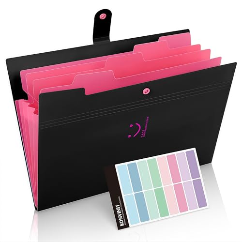KONVINIT Dokumentenmappe Fächermappe a4 Erweiterbar Ordnungsmappe mit 5 Tasche Große Kapazität Aktenordner mit Druckknopf Schule Document Organizer,Mappe mit Fächern,schwarz KONVINIT Dokumentenmappe Fächermappe a4 Erweiterbar Ordnungsmappe mit 5 Tasche Große Kapazität Aktenordner mit Druckknopf Schule Document Organizer,Mappe mit Fächern,schwarz von KONVINIT