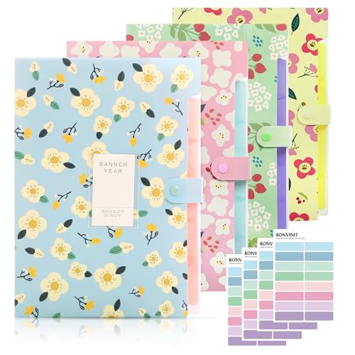 KONVINIT Dokumentenmappe a4,Fächermappe mit 6 Tasche Mappe mit fächern Floral/Blumen Document Folder Organizer Papier Organizer Herausnehmbar aesthetic Schulsachen,4 Stücke KONVINIT Dokumentenmappe a4,Fächermappe mit 6 Tasche Mappe mit fächern Floral/Blumen Document Folder Organizer Papier Organizer Herausnehmbar aesthetic Schulsachen,4 Stücke von KONVINIT