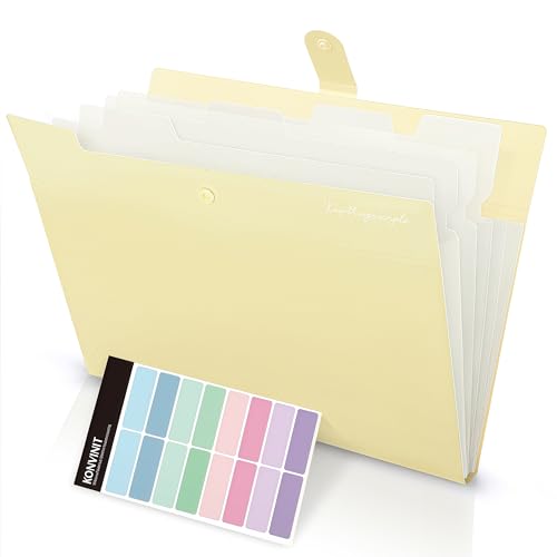KONVINIT Dokumentenmappe a4 - Fächermappe Document Organizer mit 5 Tasche Mappe mit Fächern Große Kapazität Organizer Folder für Papier Arbeiten von KONVINIT