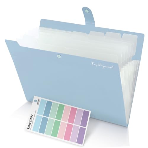 KONVINIT Fächermappe A4 Erweitern Dokumentenmappe Kunststoff Mappe mit 7 fächern Sortiermappe mit Farbetiketten Große Kapazität Documente Organizer,blau KONVINIT Fächermappe A4 Erweitern Dokumentenmappe Kunststoff Mappe mit 7 fächern Sortiermappe mit Farbetiketten Große Kapazität Documente Organizer,blau von KONVINIT