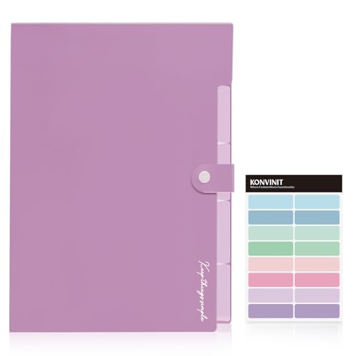 KONVINIT Fächermappe - Dokumentenmappe a4 Dokumente Sortiermappe mit Verschlußknopf Aktenmappe Ordnungsmappe Office Schule Ordner Organizer,lila KONVINIT Fächermappe - Dokumentenmappe a4 Dokumente Sortiermappe mit Verschlußknopf Aktenmappe Ordnungsmappe Office Schule Ordner Organizer,lila von KONVINIT