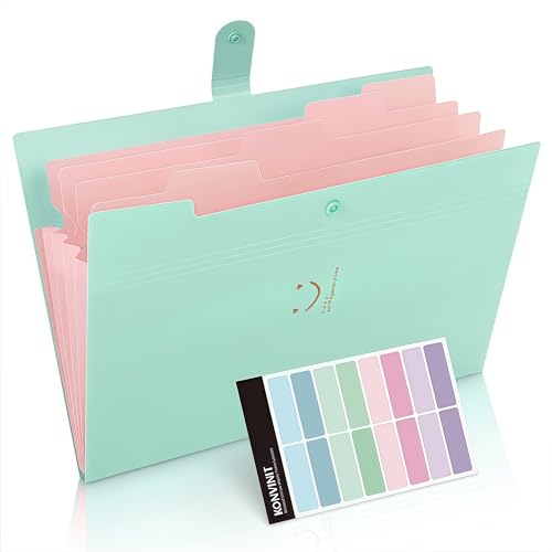 KONVINIT Fächermappe a4,Dokumentenmappe erweiterbar Ordnungsmappe mit 5 Tasche Große Kapazität Aktenordner mit Druckknopf,Datei Organizer,Mappen Ordnersystem,grün KONVINIT Fächermappe a4,Dokumentenmappe erweiterbar Ordnungsmappe mit 5 Tasche Große Kapazität Aktenordner mit Druckknopf,Datei Organizer,Mappen Ordnersystem,grün von KONVINIT