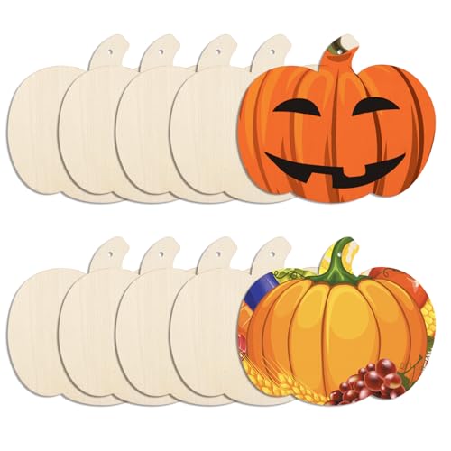 Kürbisausschnitte aus Holz, unlackiert, 17,8 cm, blanko, für Halloween, Herbst, Erntedankfest, Party, Bastelzubehör, 17,8 cm - 25,4 cm, 10 Stück Kürbisausschnitte aus Holz, unlackiert, 17,8 cm, blanko, für Halloween, Herbst, Erntedankfest, Party, Bastelzubehör, 17,8 cm - 25,4 cm, 10 Stück von KOOCHOICE