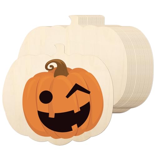 Kürbisausschnitte aus Holz, unlackiert, blanko, für Halloween, Herbst, Erntedankfest, Party, Basteln, Dekoration, Zubehör, 24 Stück, 24 Stück Kürbisausschnitte aus Holz, unlackiert, blanko, für Halloween, Herbst, Erntedankfest, Party, Basteln, Dekoration, Zubehör, 24 Stück, 24 Stück von KOOCHOICE