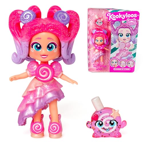 KOOKYLOOS Candy Land Series Lollipop Fun - Sammelpuppe aus der Serie Candy Land, Inhalt: 1 Puppe, Kleidung und Schuh-Set, Zubehör und Tier,1 Puppe hat 3 Verschiedene Brusies! von KOOKYLOOS