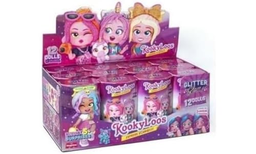 KOOKYLOOS Glitzer-Glam-Serie – 12 Komplette Kollektion – sammelbare Überraschungspuppe mit Mode-Accessoires, Kleidung, Schuhen und Spielzeug mit 3 lustigen Ausdrücken, 12 Puppen enthalten KOOKYLOOS Glitzer-Glam-Serie – 12 Komplette Kollektion – sammelbare Überraschungspuppe mit Mode-Accessoires, Kleidung, Schuhen und Spielzeug mit 3 lustigen Ausdrücken, 12 Puppen enthalten von KOOKYLOOS