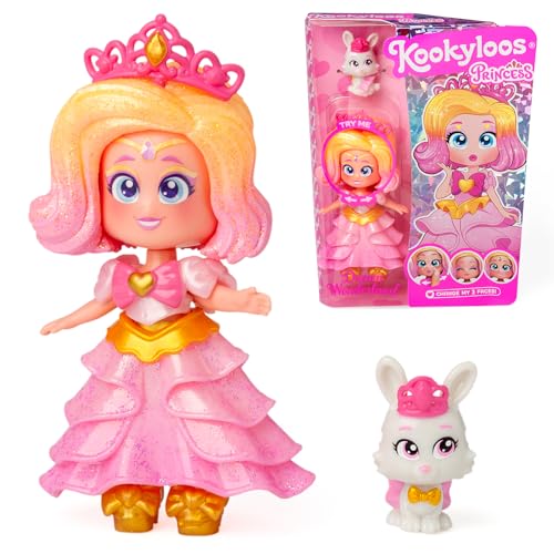 KOOKYLOOS Prinzessinnen-Serie, Traum-Wonderland-Sammelpuppe aus der Princess-Serie. Enthält Puppe, Kleidung und Schuhe zum Thema Prinzessin, Zubehör und Haustier. 1 Puppe, 3 Verschiedene Gesichter KOOKYLOOS Prinzessinnen-Serie, Traum-Wonderland-Sammelpuppe aus der Princess-Serie. Enthält Puppe, Kleidung und Schuhe zum Thema Prinzessin, Zubehör und Haustier. 1 Puppe, 3 Verschiedene Gesichter von KOOKYLOOS