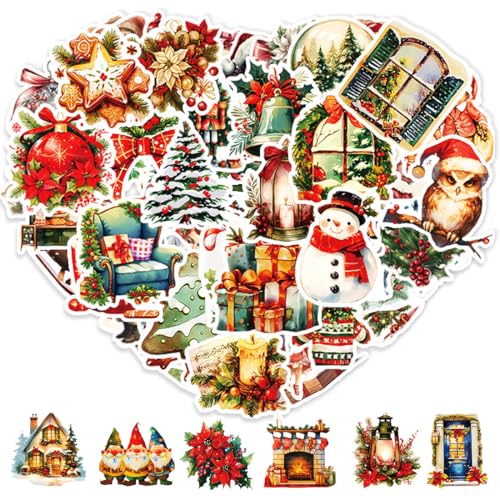 KOOKZ 100 Stück Aufkleber Weihnachten, Vintage Weihnachtsaufkleber Selbstklebend Weihnachtsetiketten, Geschenkaufkleber Weihnachten Etiketten, Weihnachten Sticker für Geschenkverpackung DIY KOOKZ 100 Stück Aufkleber Weihnachten, Vintage Weihnachtsaufkleber Selbstklebend Weihnachtsetiketten, Geschenkaufkleber Weihnachten Etiketten, Weihnachten Sticker für Geschenkverpackung DIY von KOOKZ