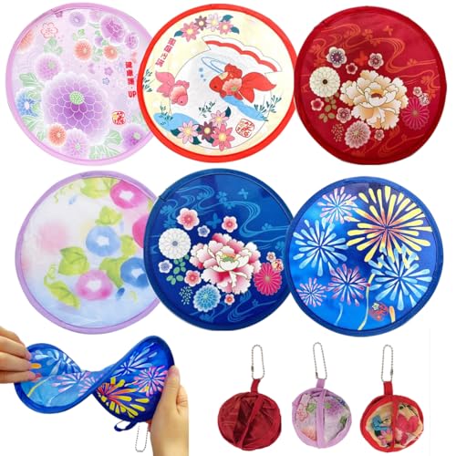 KOOKZ Runder Fächer Faltbare Handfächer, Fecher Sommer Pop-Up Handheld Faltfächer Chinesischer Japanischer Stil, Fächer Klein Hand Fächer Hochzeit für Wanddekoration Geschenke KOOKZ Runder Fächer Faltbare Handfächer, Fecher Sommer Pop-Up Handheld Faltfächer Chinesischer Japanischer Stil, Fächer Klein Hand Fächer Hochzeit für Wanddekoration Geschenke von KOOKZ